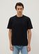 Black pure cotton crew neck t-shirt with relaxed fit_0