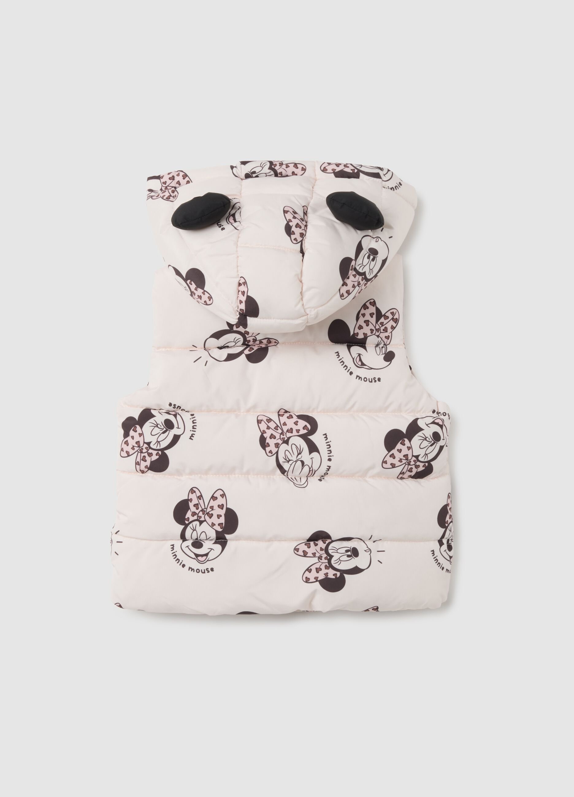 Gilet da bambina in tessuto rosa regular fit con stampa Minnie