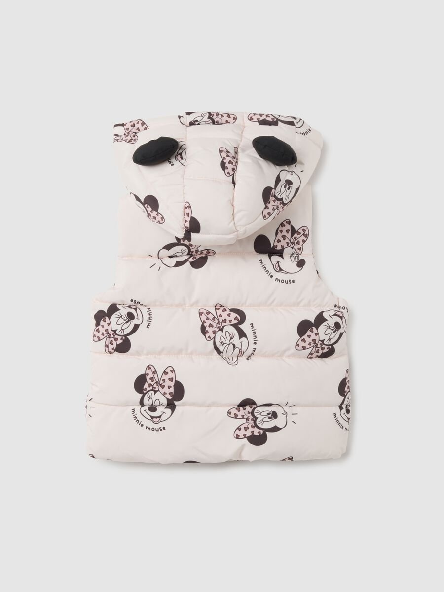 Pink regular fit girls' gilet with Minnie print_1