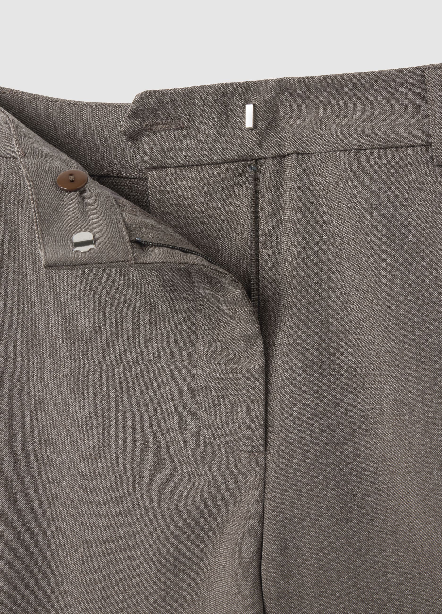 Slim fit beige melange trousers