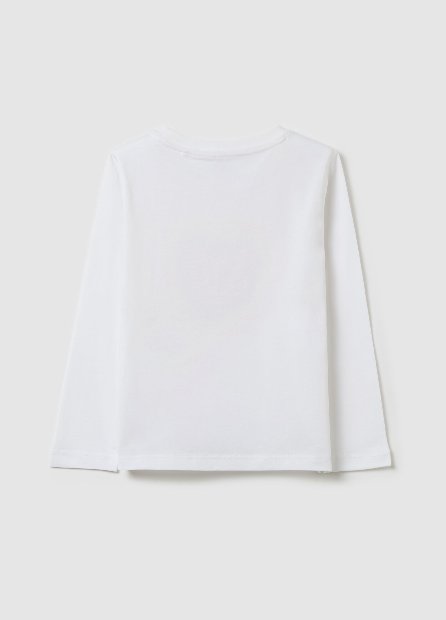 Long-sleeved T-shirt with glitter print