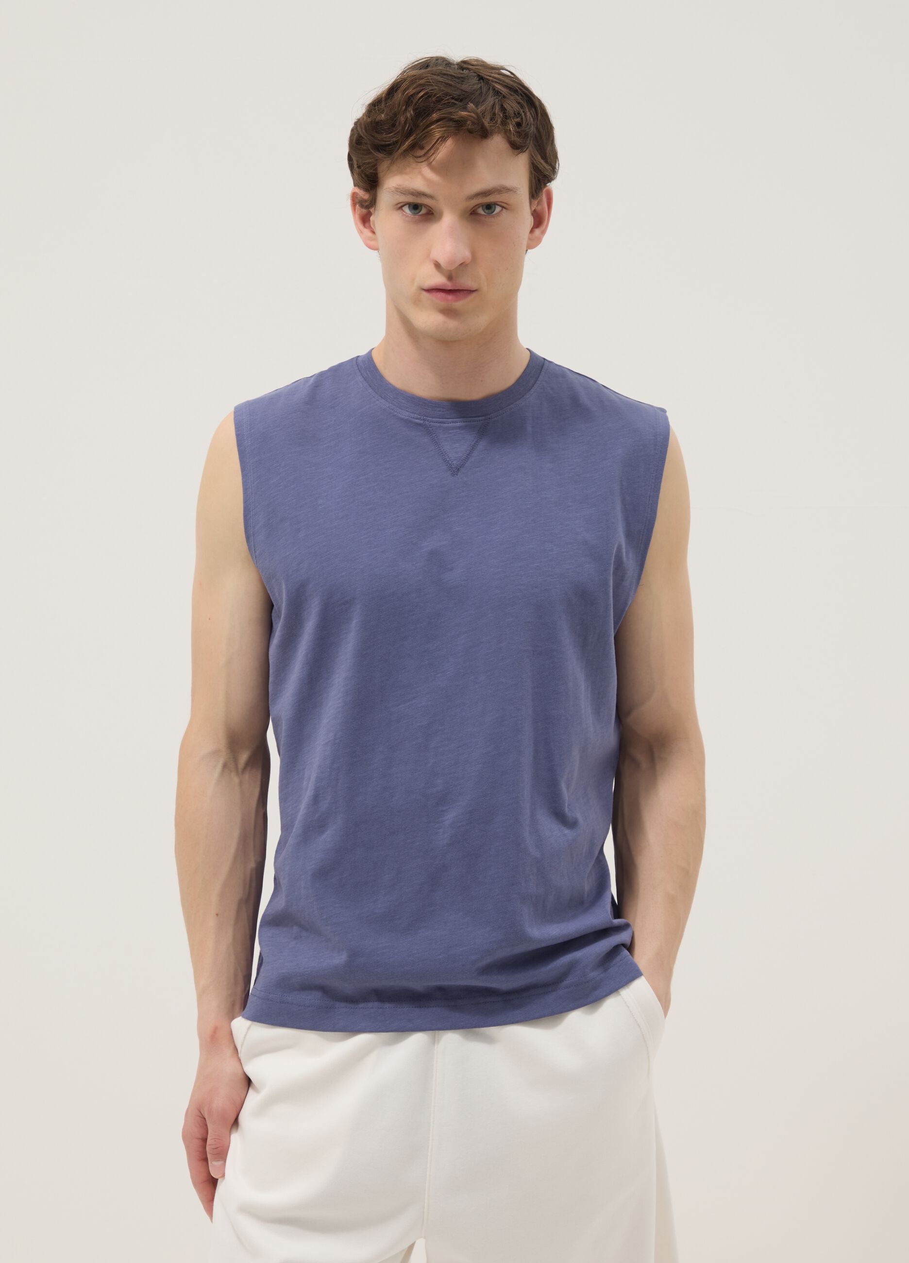 Blue Pure Cotton Vest