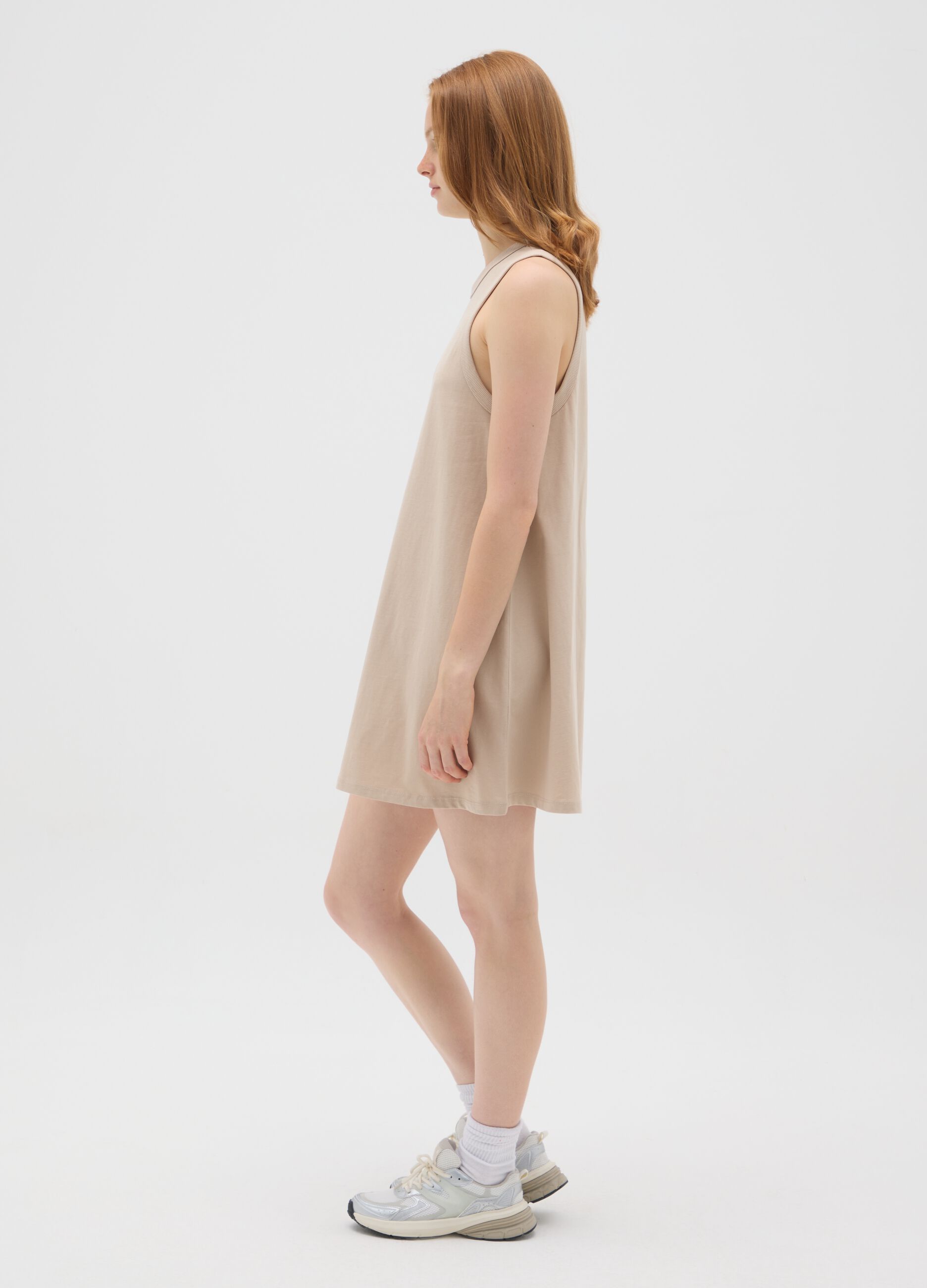 Abito da donna in puro cotone beige