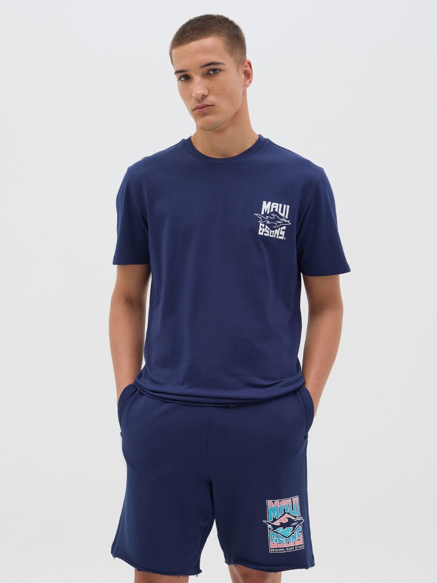 Men's Blue T-shirt with Maui & Sons Print_0