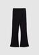 Girls' Black Stretch Cotton Flare Treggings_4