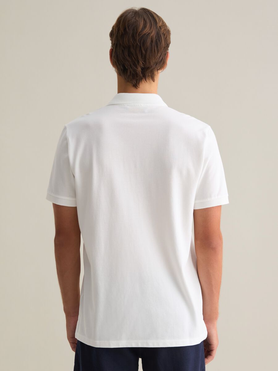 Men's pure cotton white polo regular fit with classic collar_3