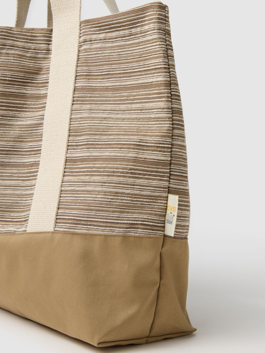 Women's Beige Handbag with Striped Details QUID_2