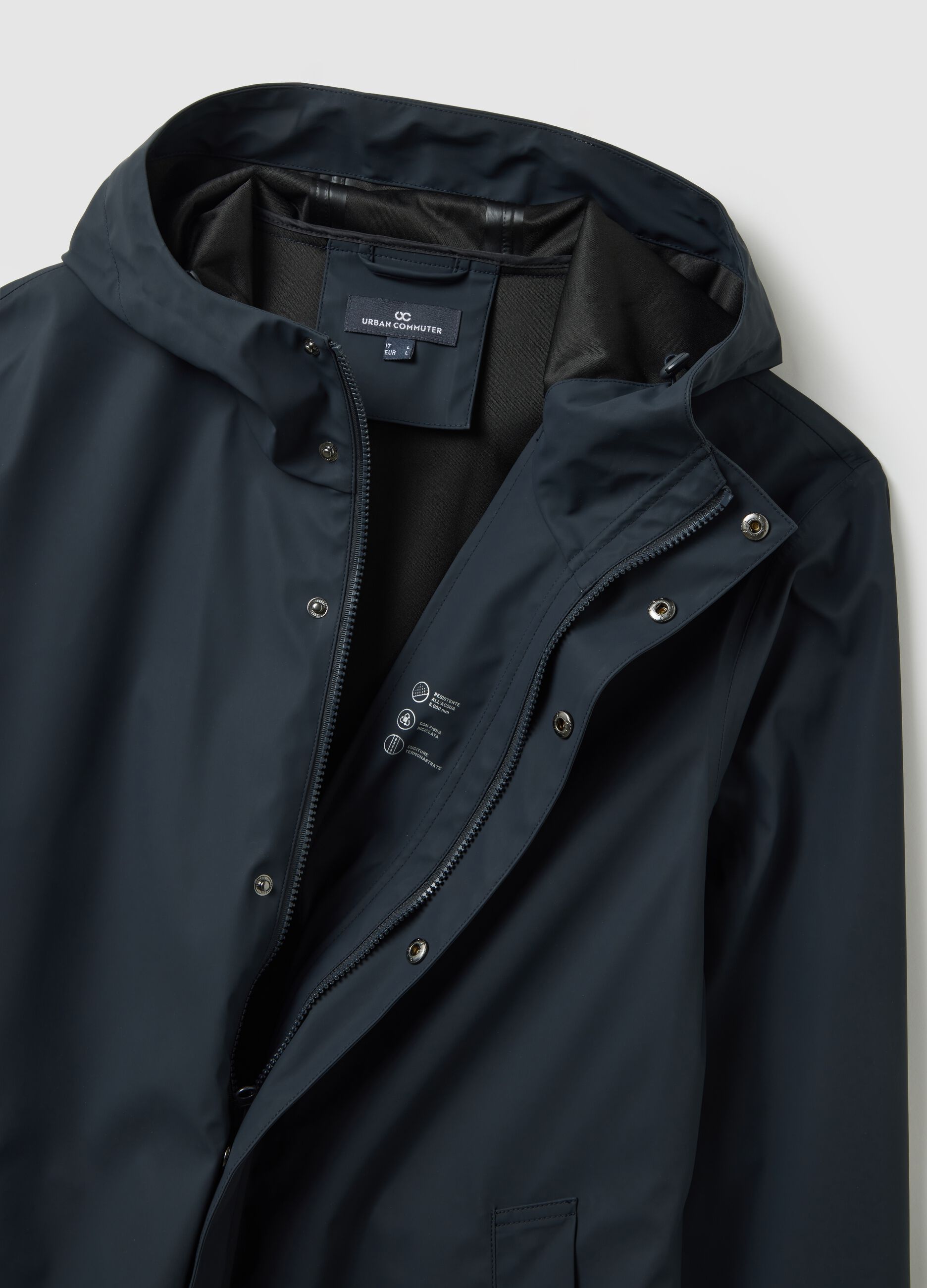 Blue Regular Fit Lightweight Waterproof Jacket
