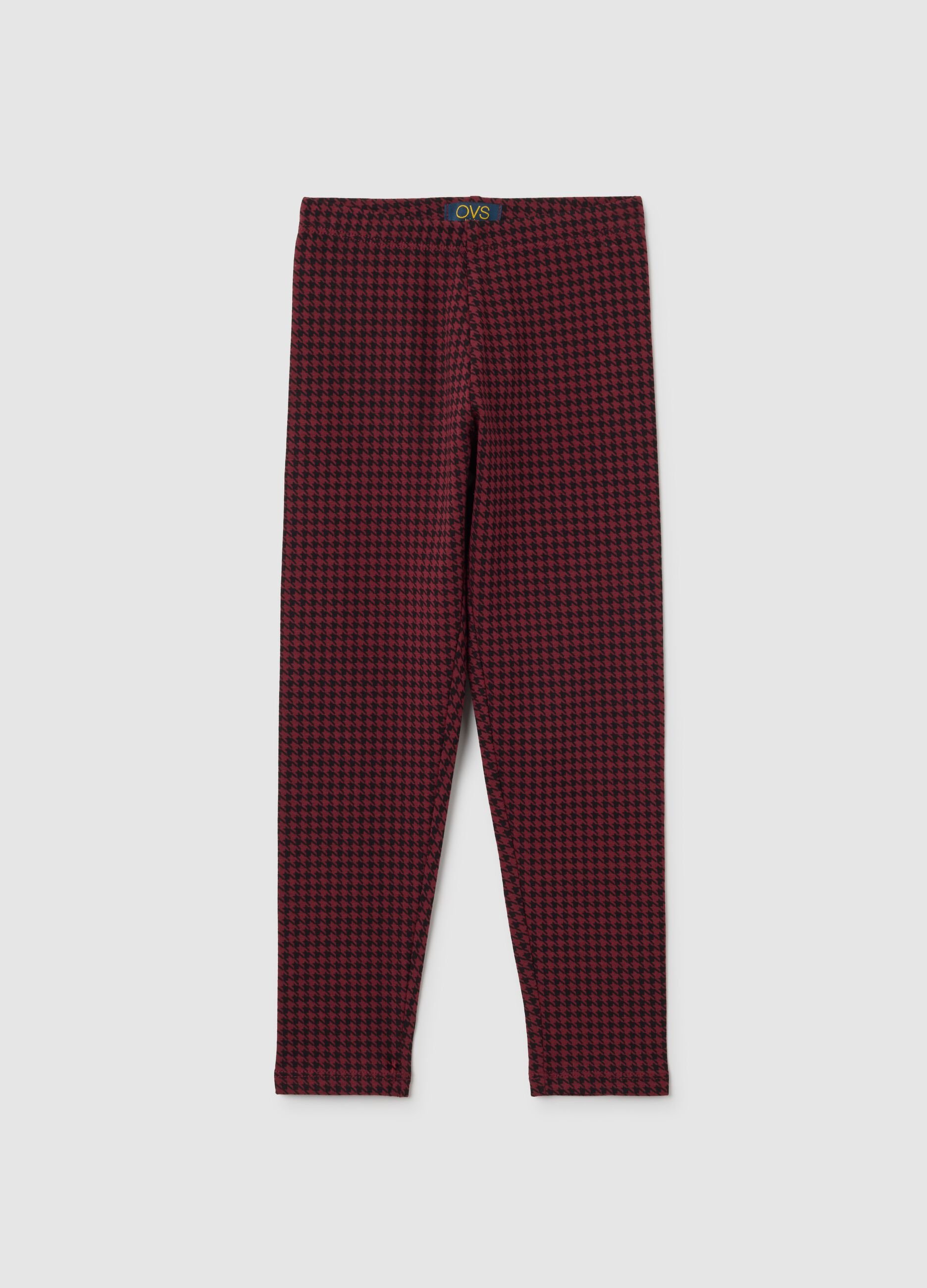 Leggings da bambina in cotone elasticizzato multicolor skinny
