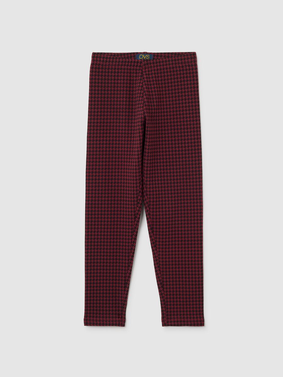 Leggings da bambina in cotone elasticizzato multicolor skinny_0