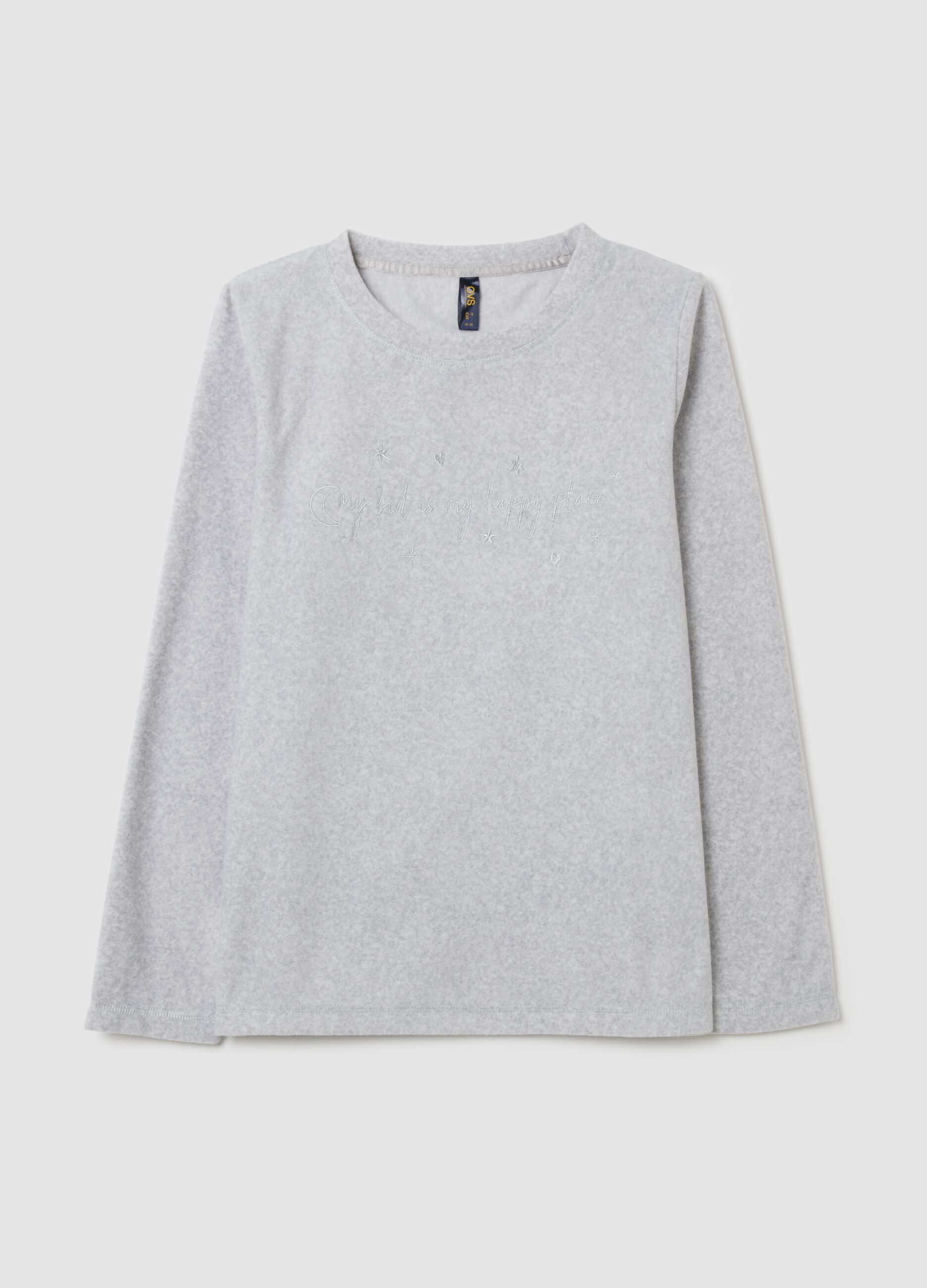 Grey regular fit pyjama top