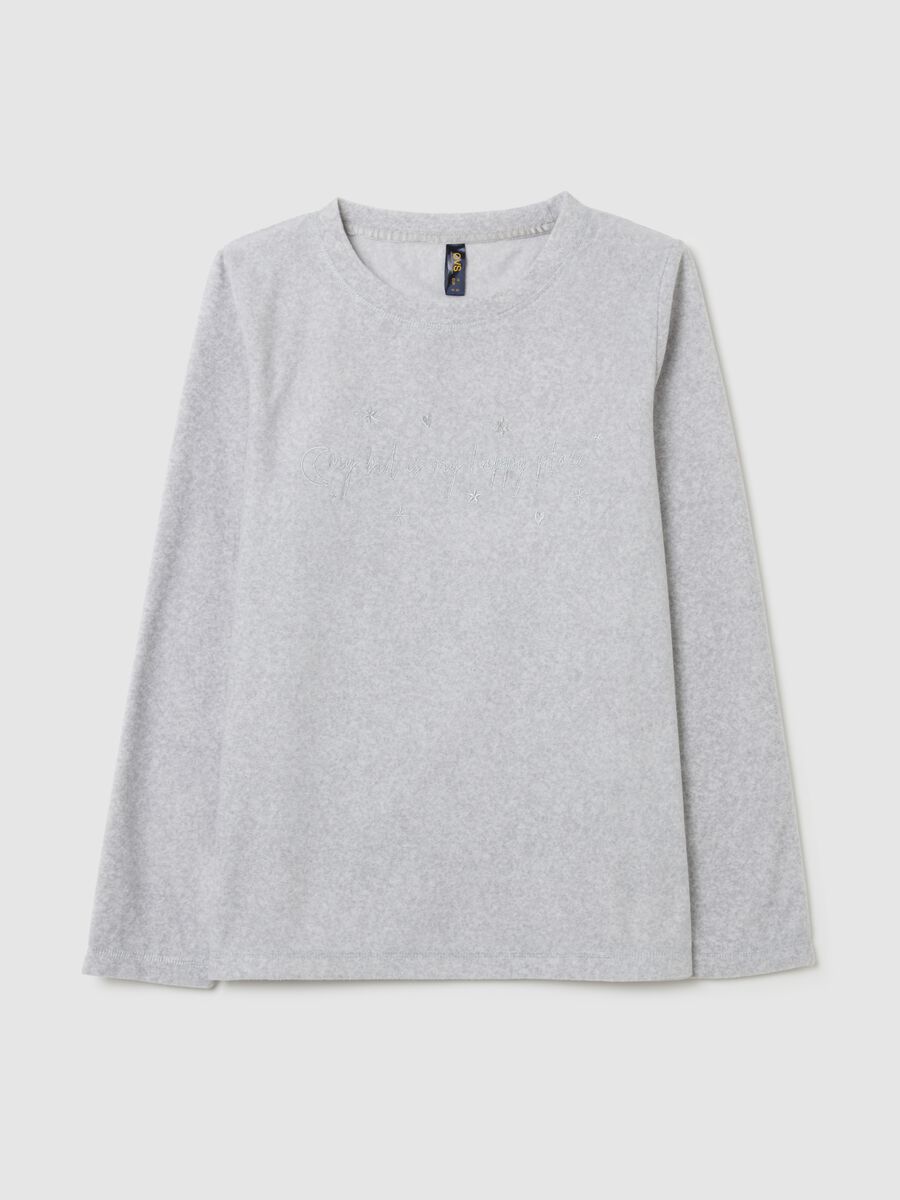 Grey regular fit pyjama top_0