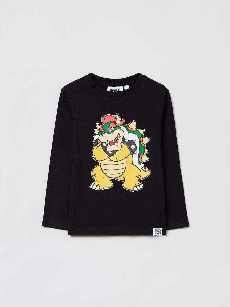 T-shirt a maniche lunghe stampa Super Mario_0