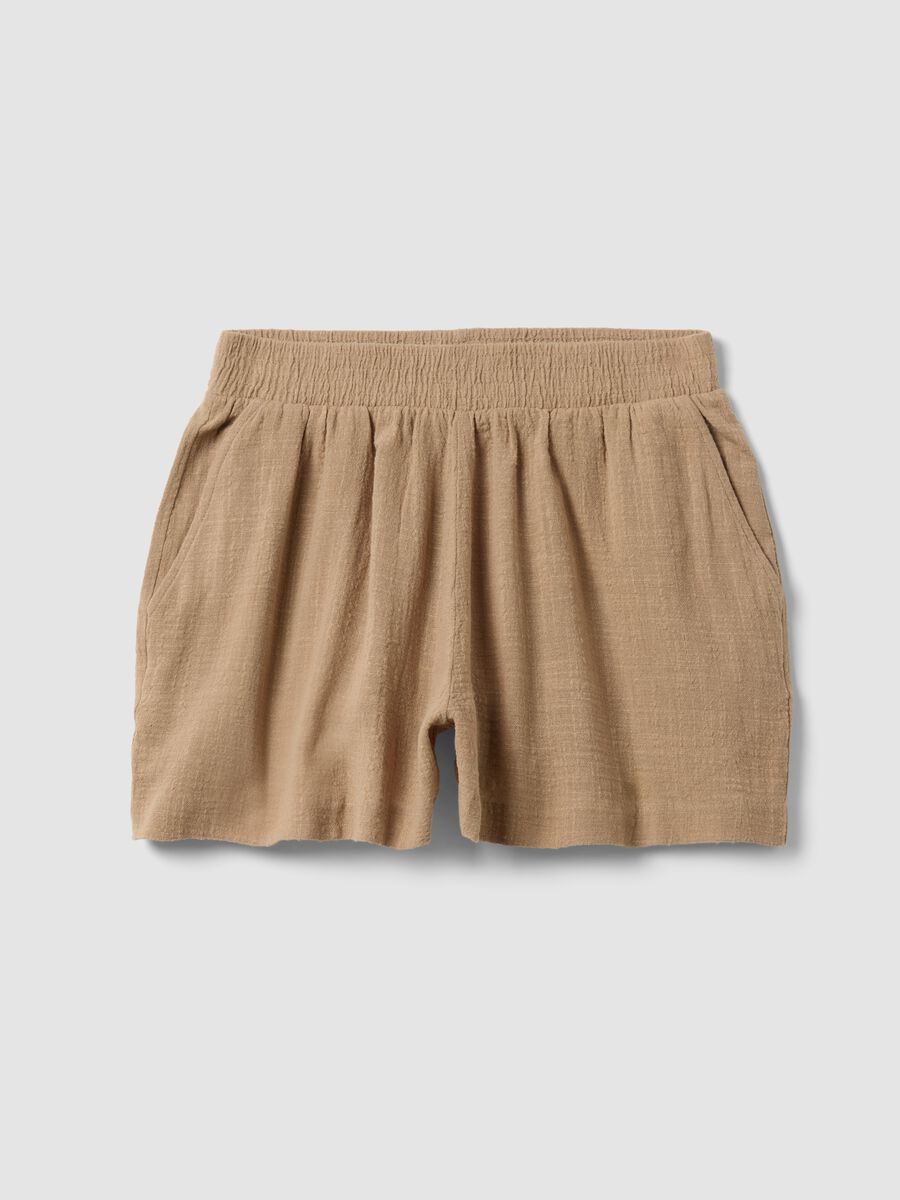 Beige pure cotton shorts_4