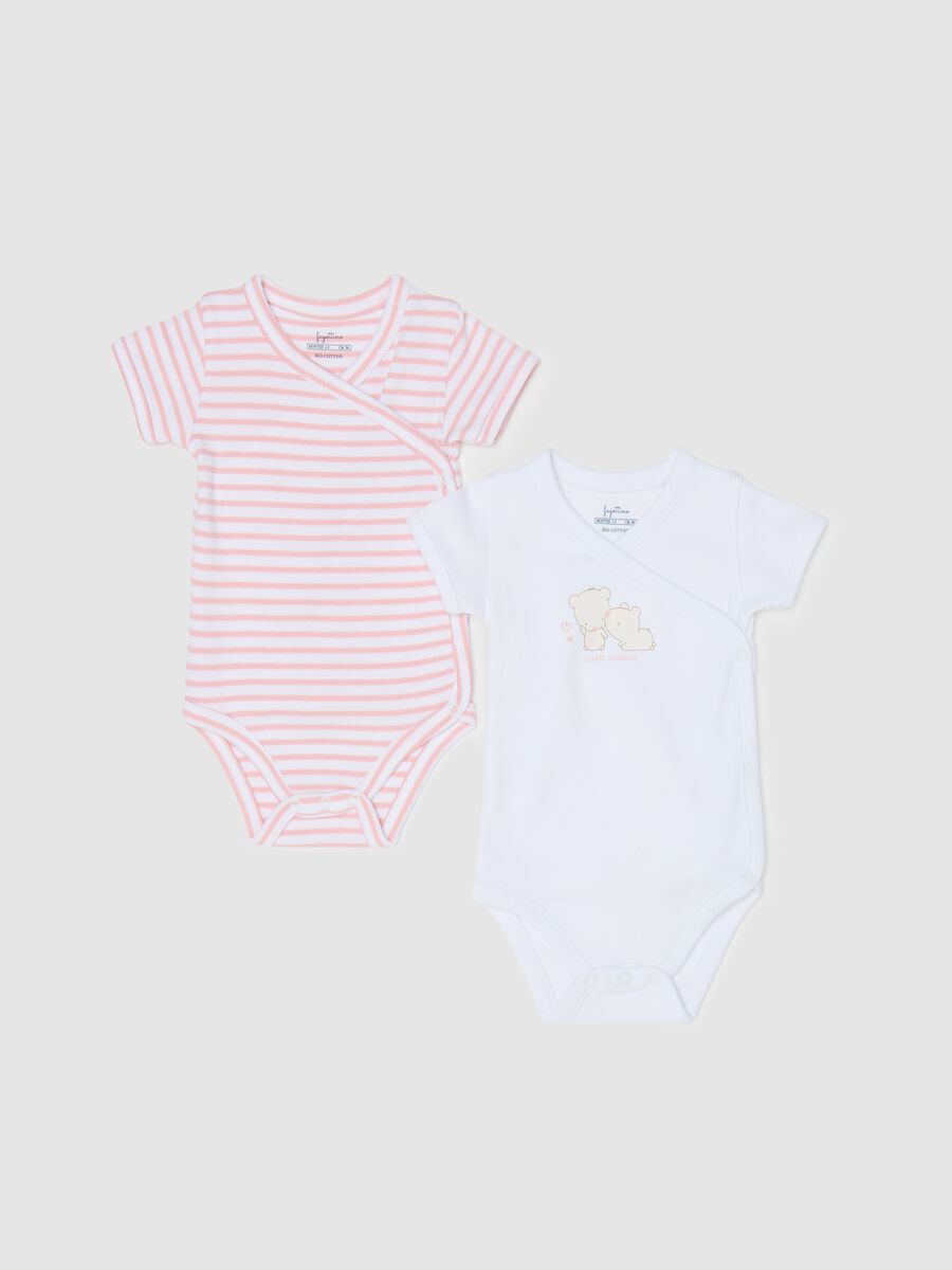 Bipack body in cotone bio con scollo a V _0