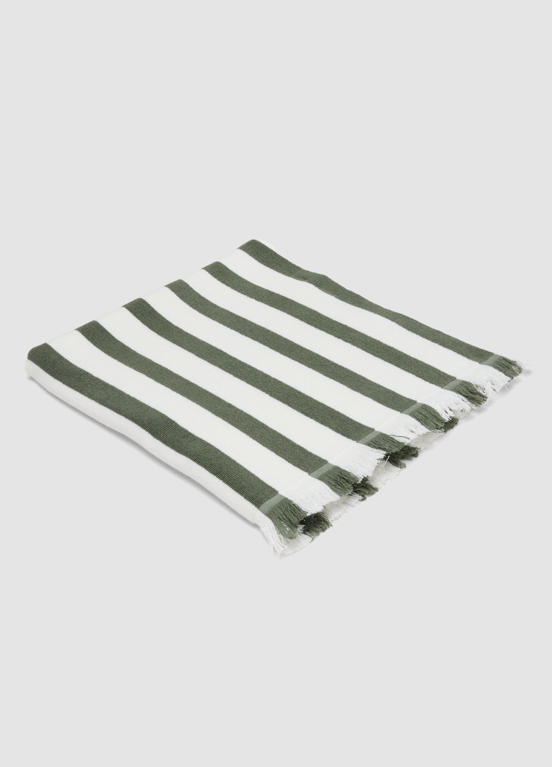 Telo mare multicolor in puro cotone a righe