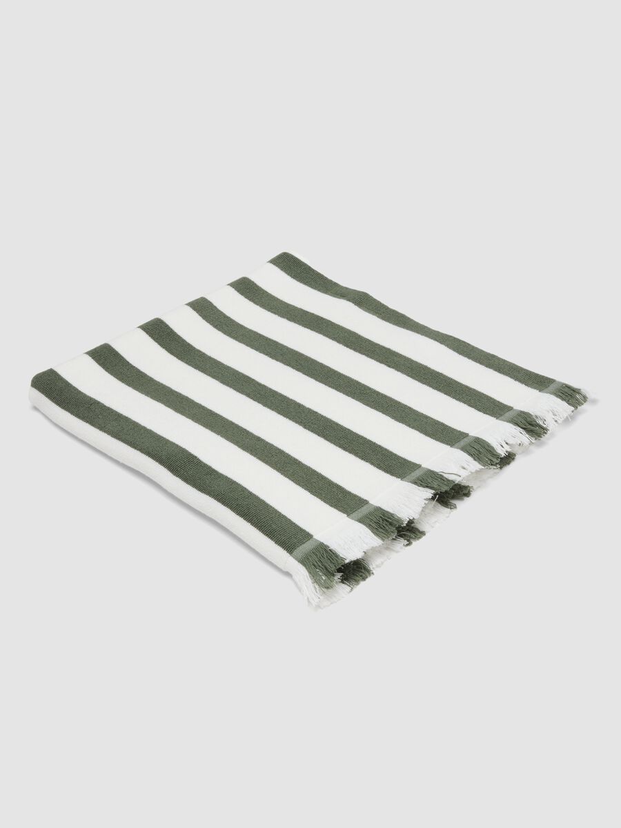 Telo mare multicolor in puro cotone a righe_0