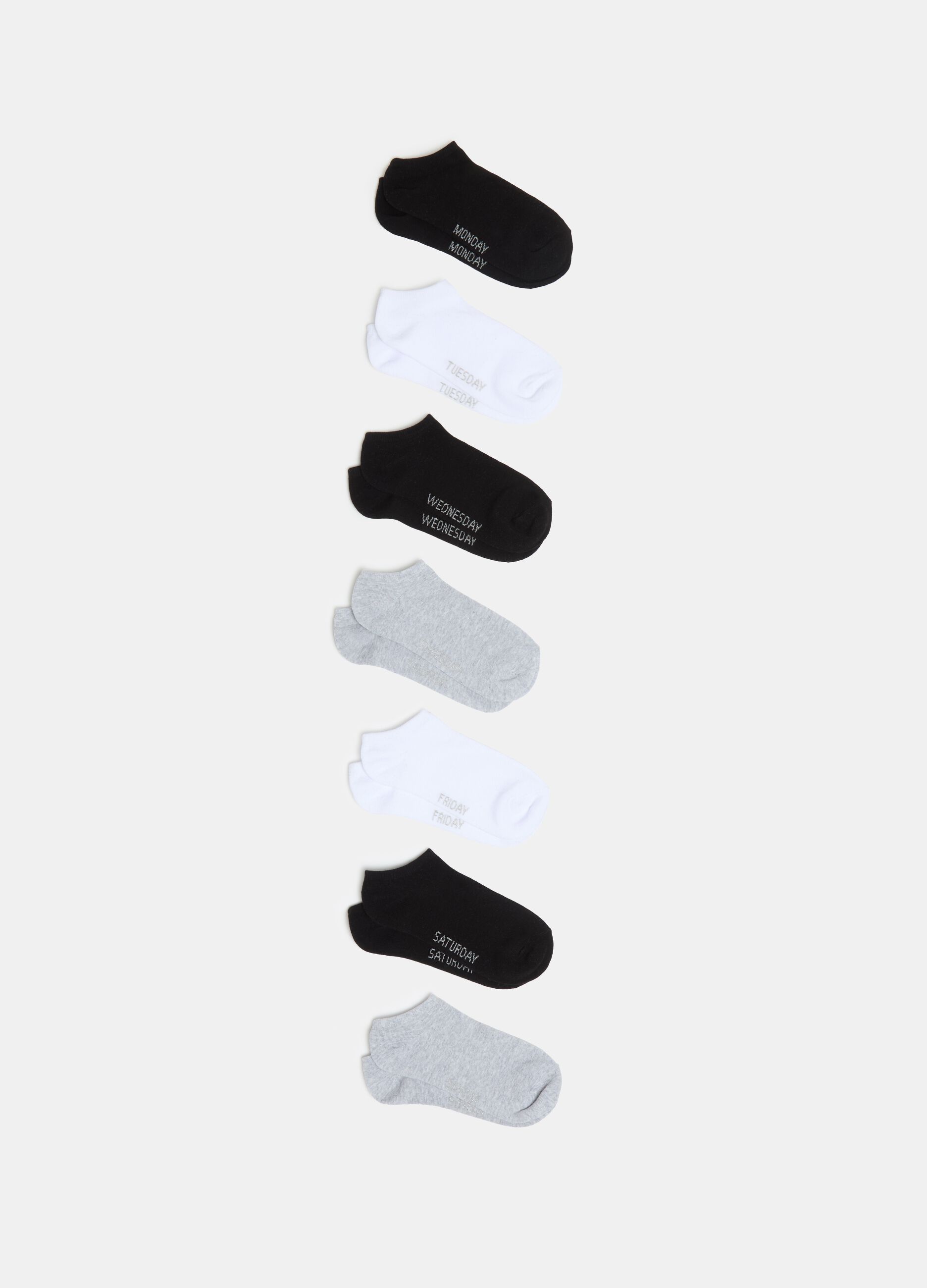 Seven-pair pack shoe liners in organic cotton