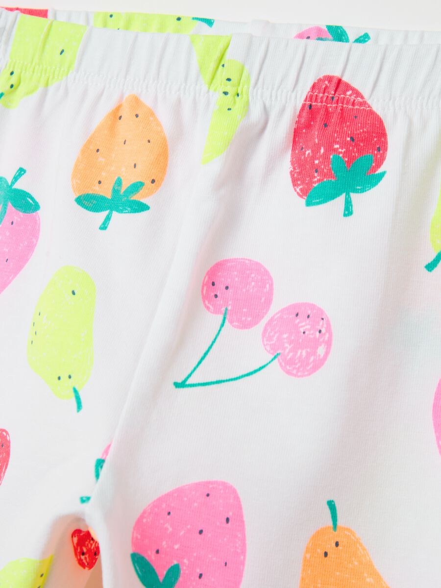 Three-quarter leggings in stretch cotton with print_3