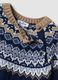 Blue jacquard regular-fit cable-knit jumper in pure organic cotton_2