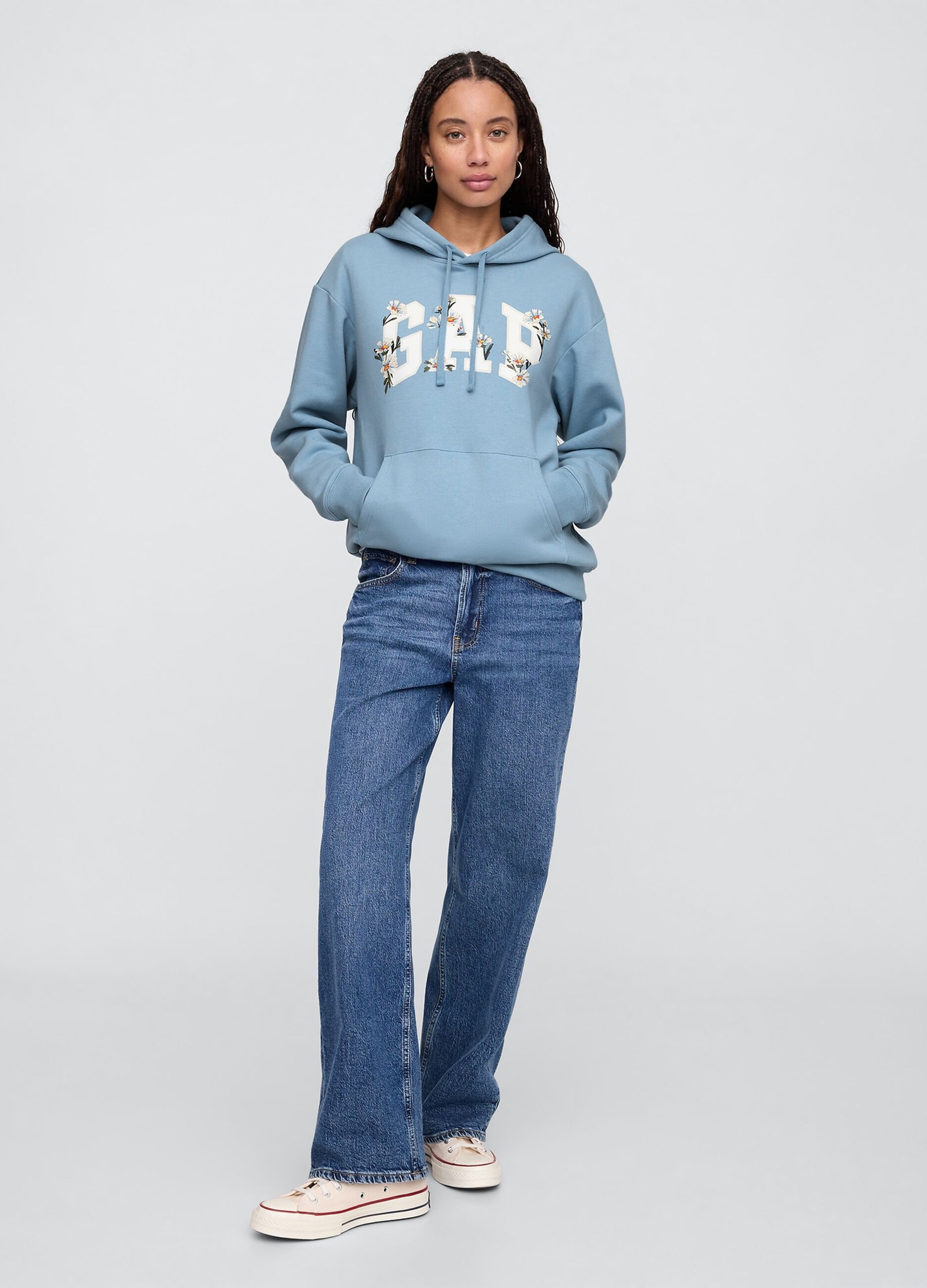 Blue Hooded Sweatshirt