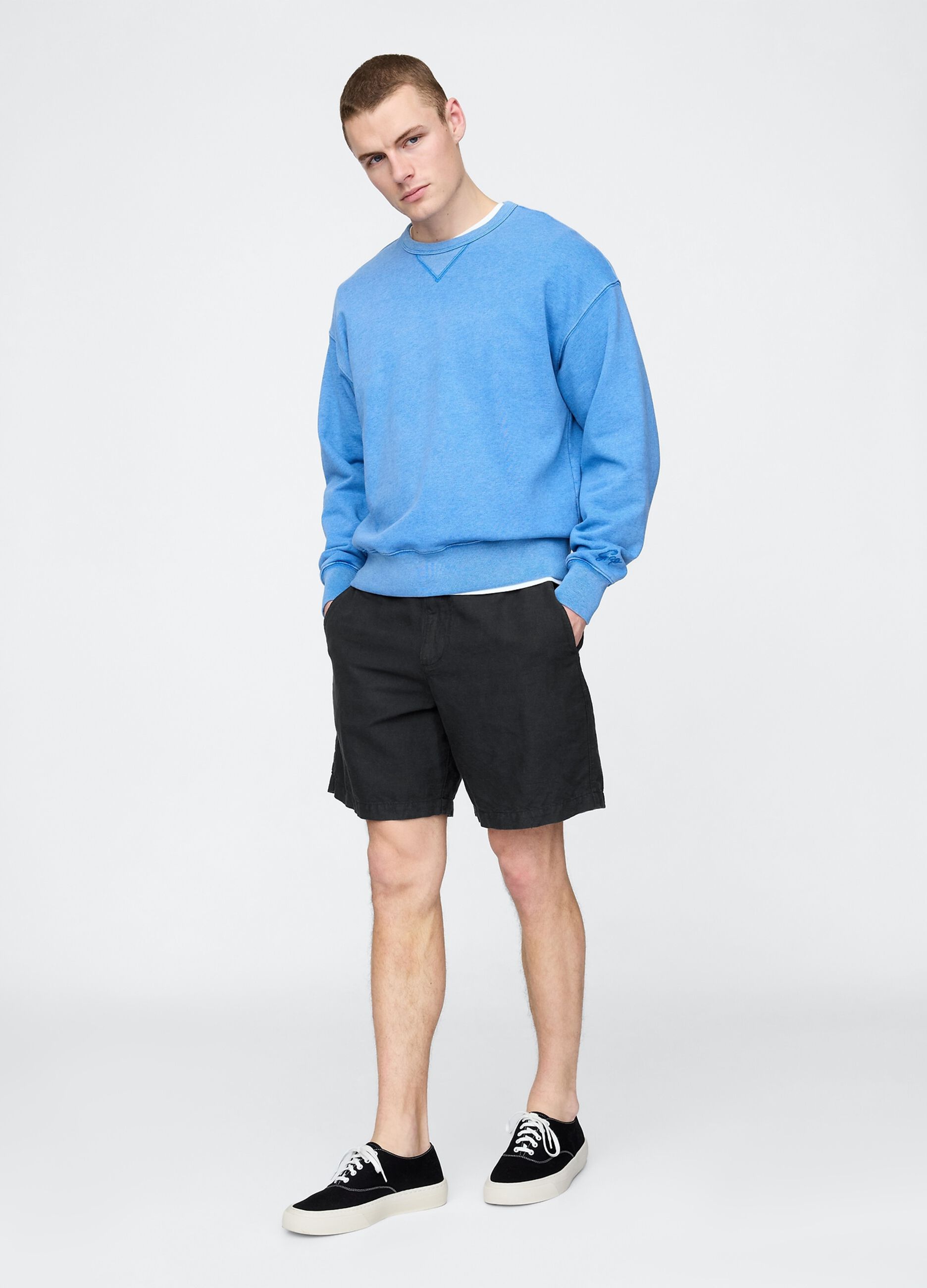 Shorts neri in lino e cotone Gap