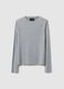 Grey crewneck long sleeve regular fit top_4