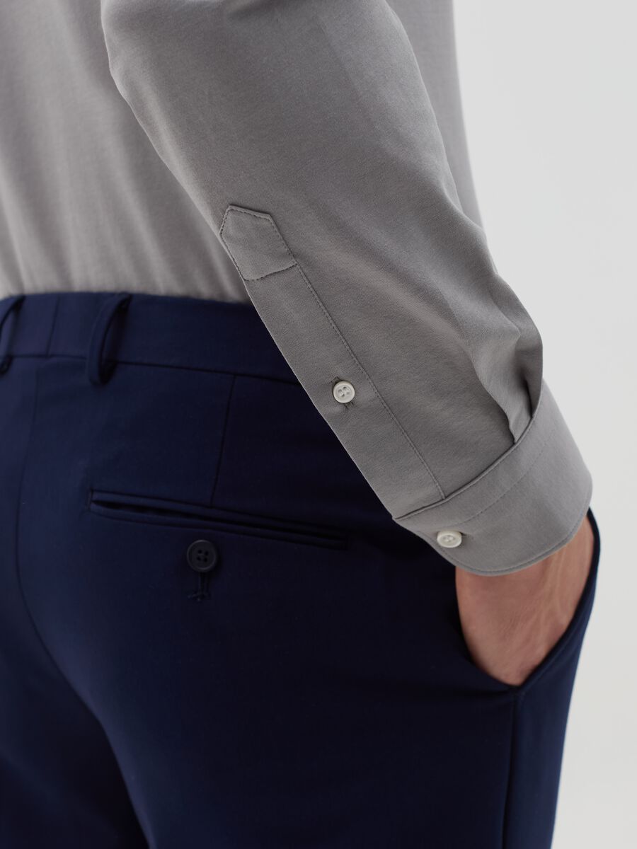 Solid colour regular-fit knit shirt_3