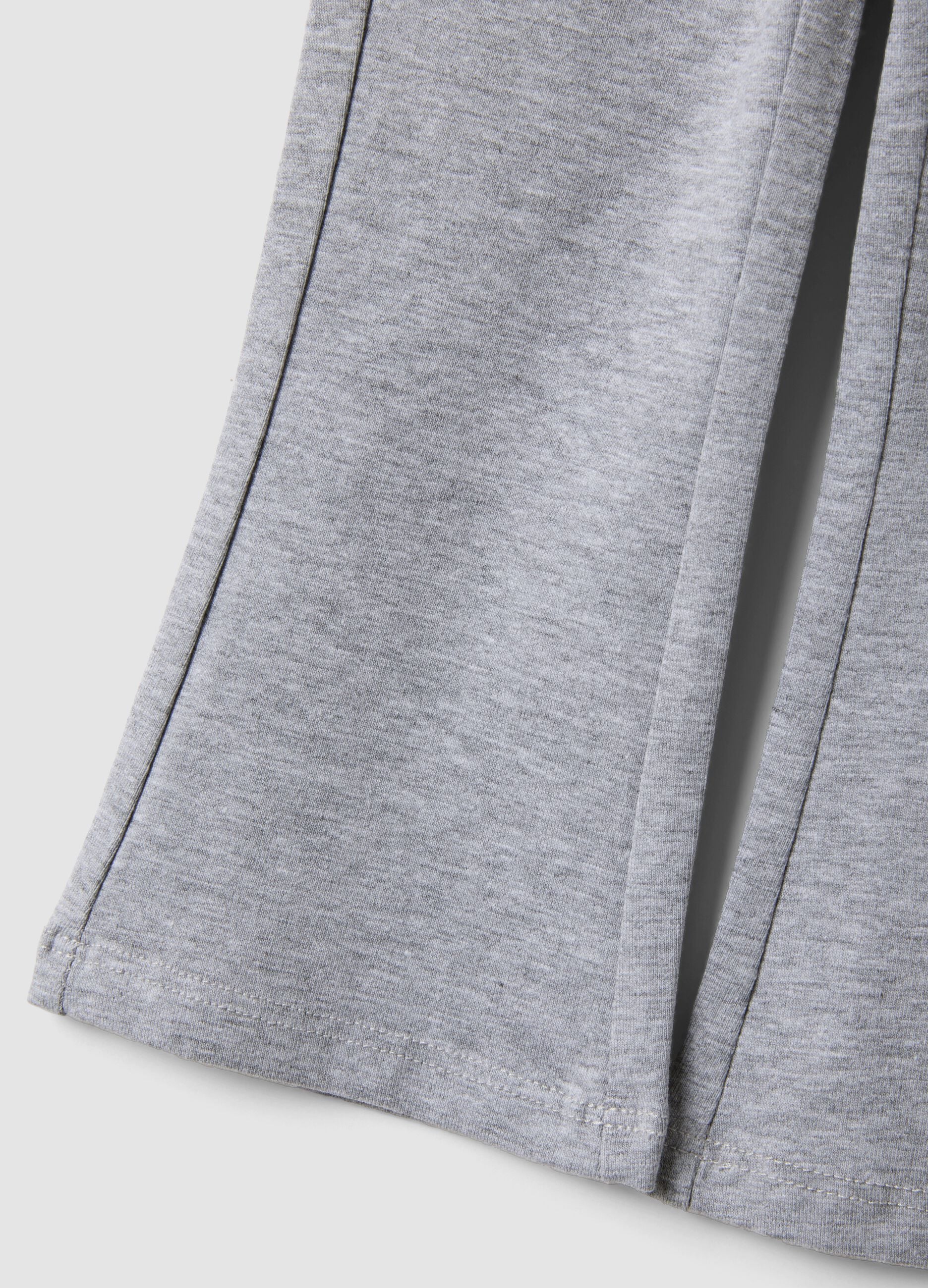 Girls&rsquo; grey flared leggings in organic cotton and stretch viscose