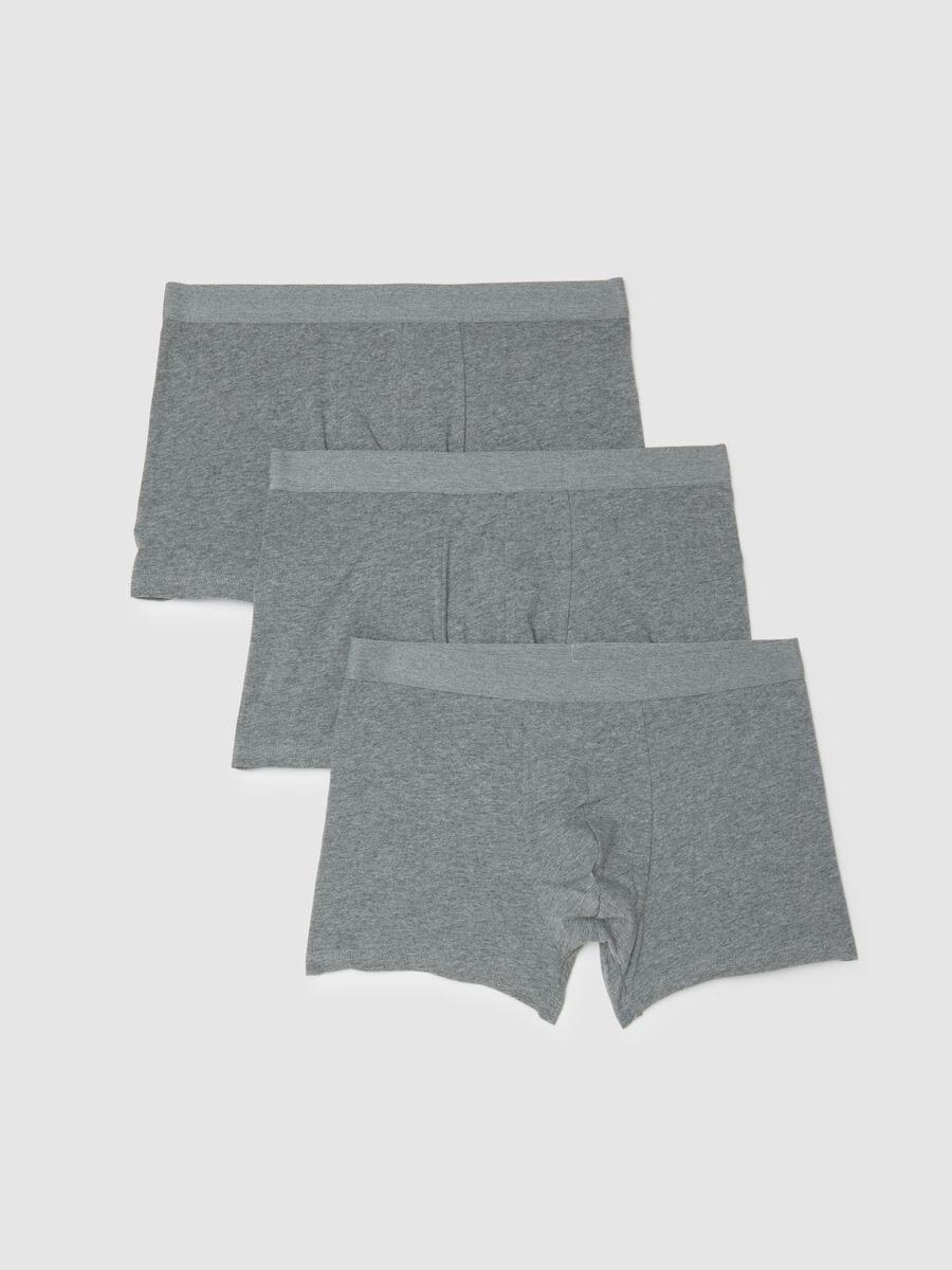 Grey Stretch Cotton Regular Fit Boxer Tripack_0