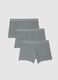 Grey Stretch Cotton Regular Fit Boxer Tripack_0