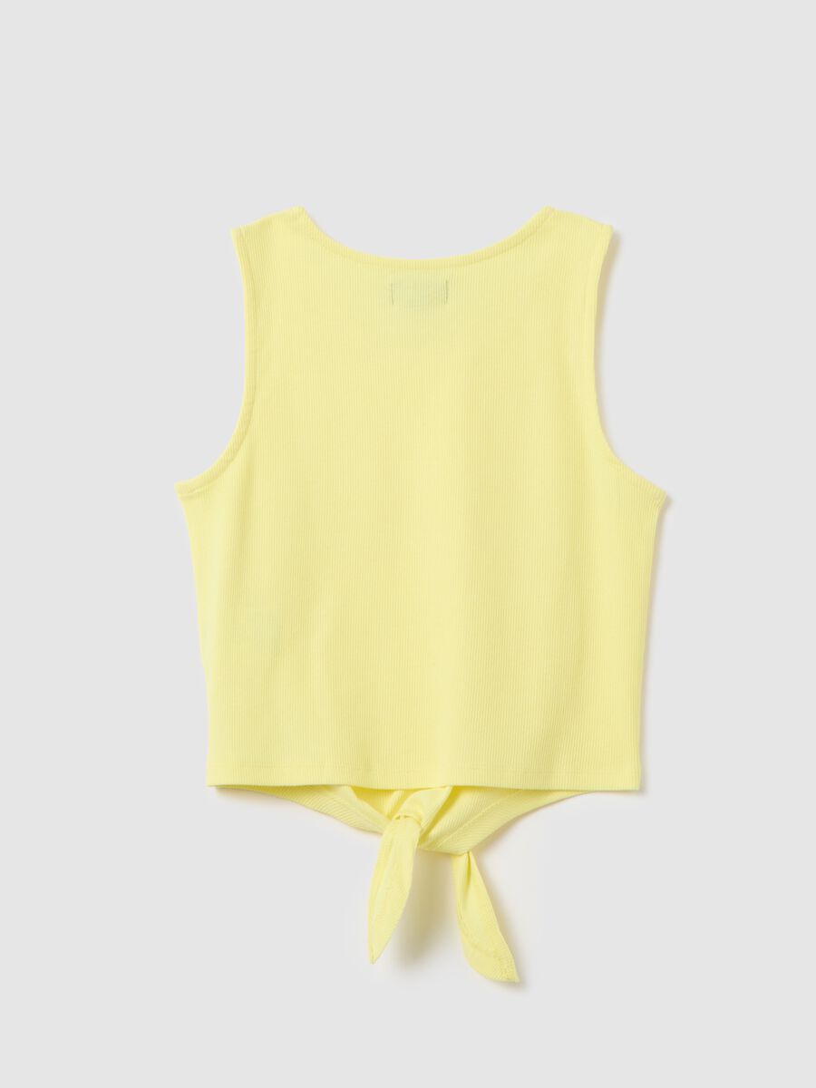 Yellow stretch cotton vest for girls OVS Kids_1