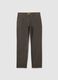 Brown stretch cotton regular fit trousers_0