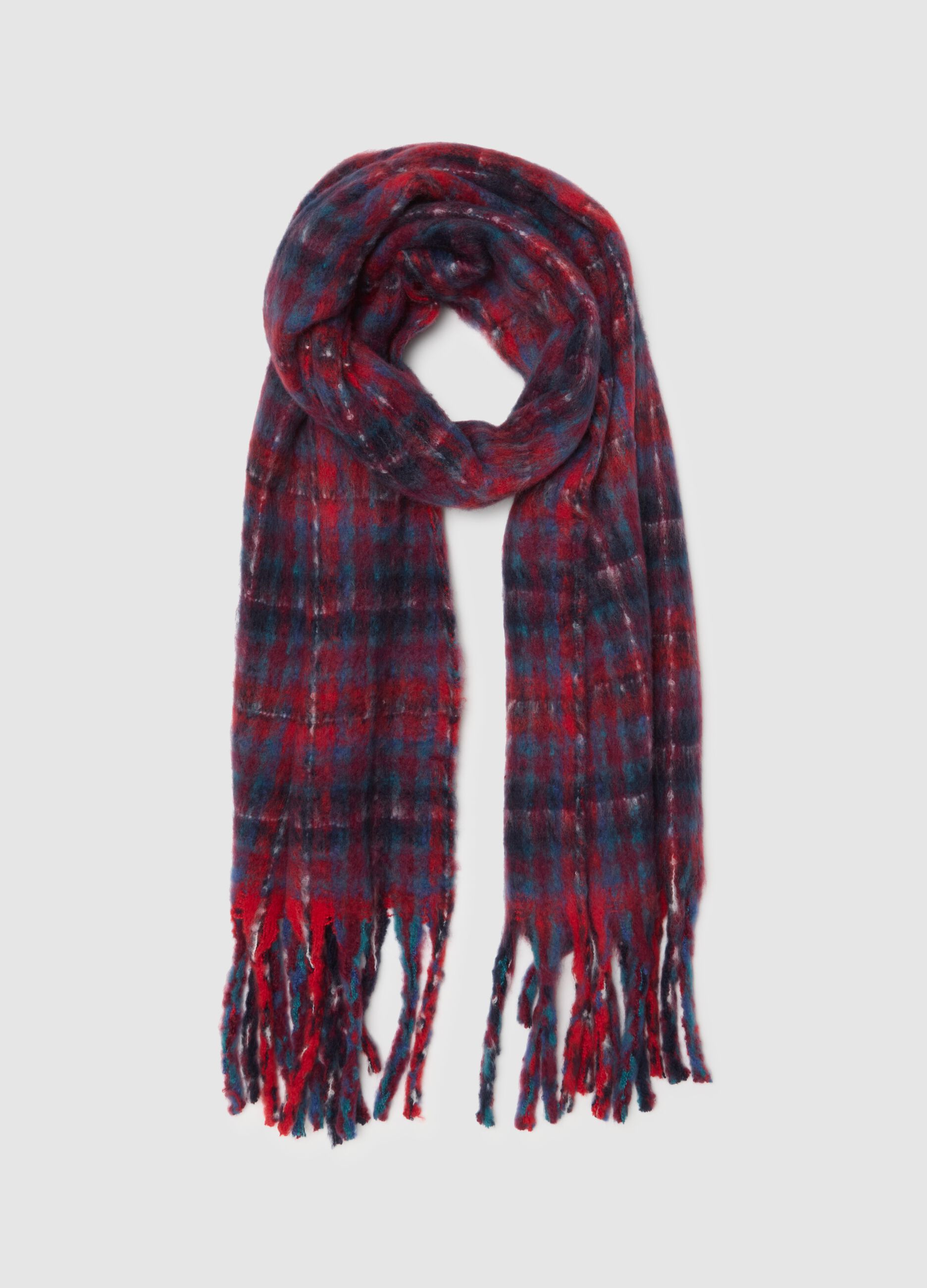 Multicolour scarf with fringes