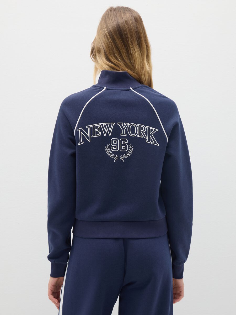 Blue cotton blend sweatshirt regular fit_4