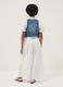 White linen and cotton blend palazzo trousers_1
