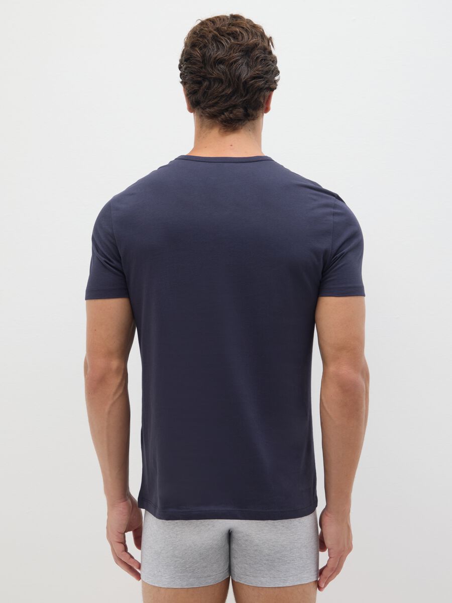 Bipack di t-shirt da uomo in puro cotone blu regular fit_2