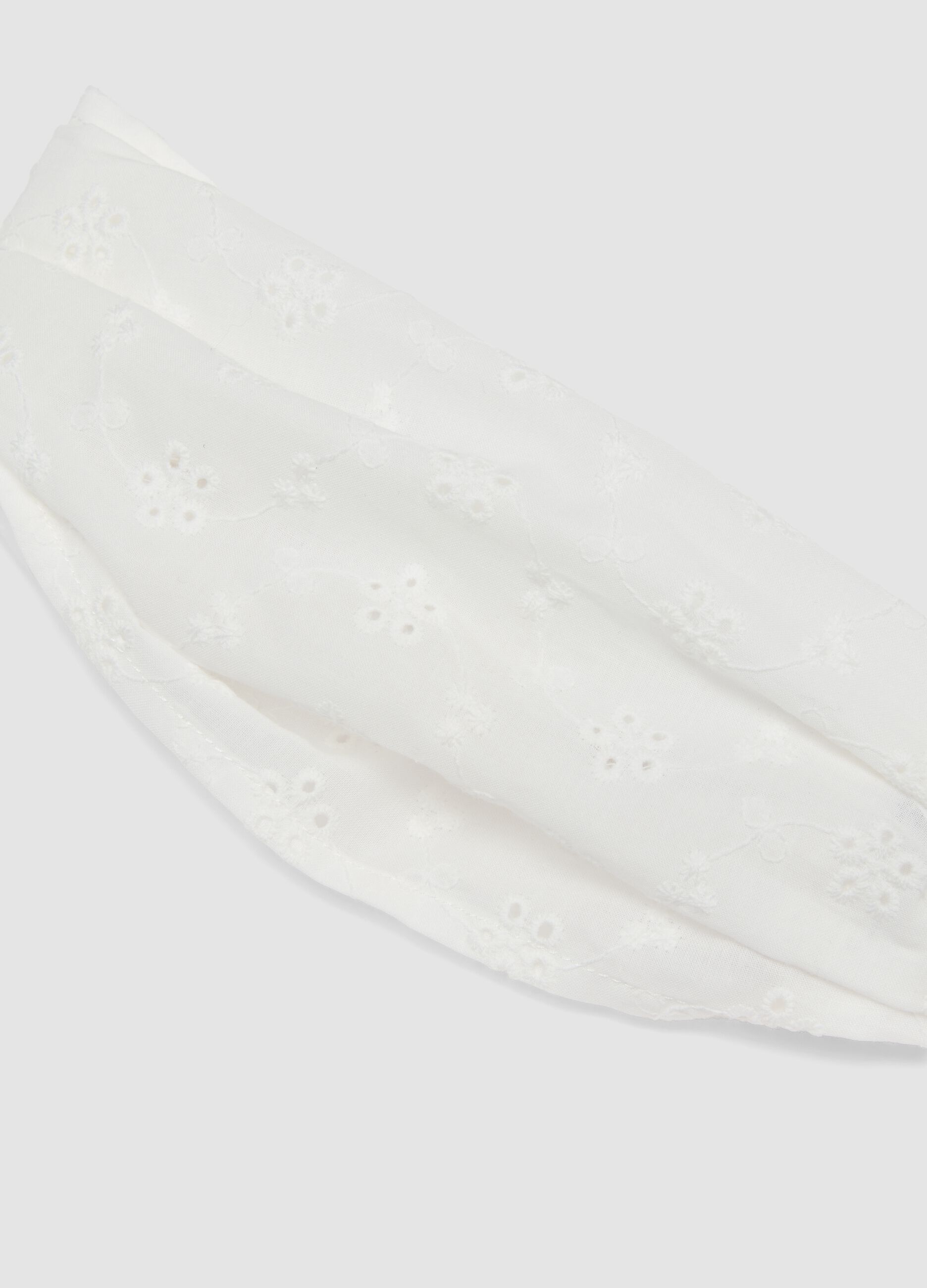 White girls&rsquo; pure cotton broderie anglaise headband