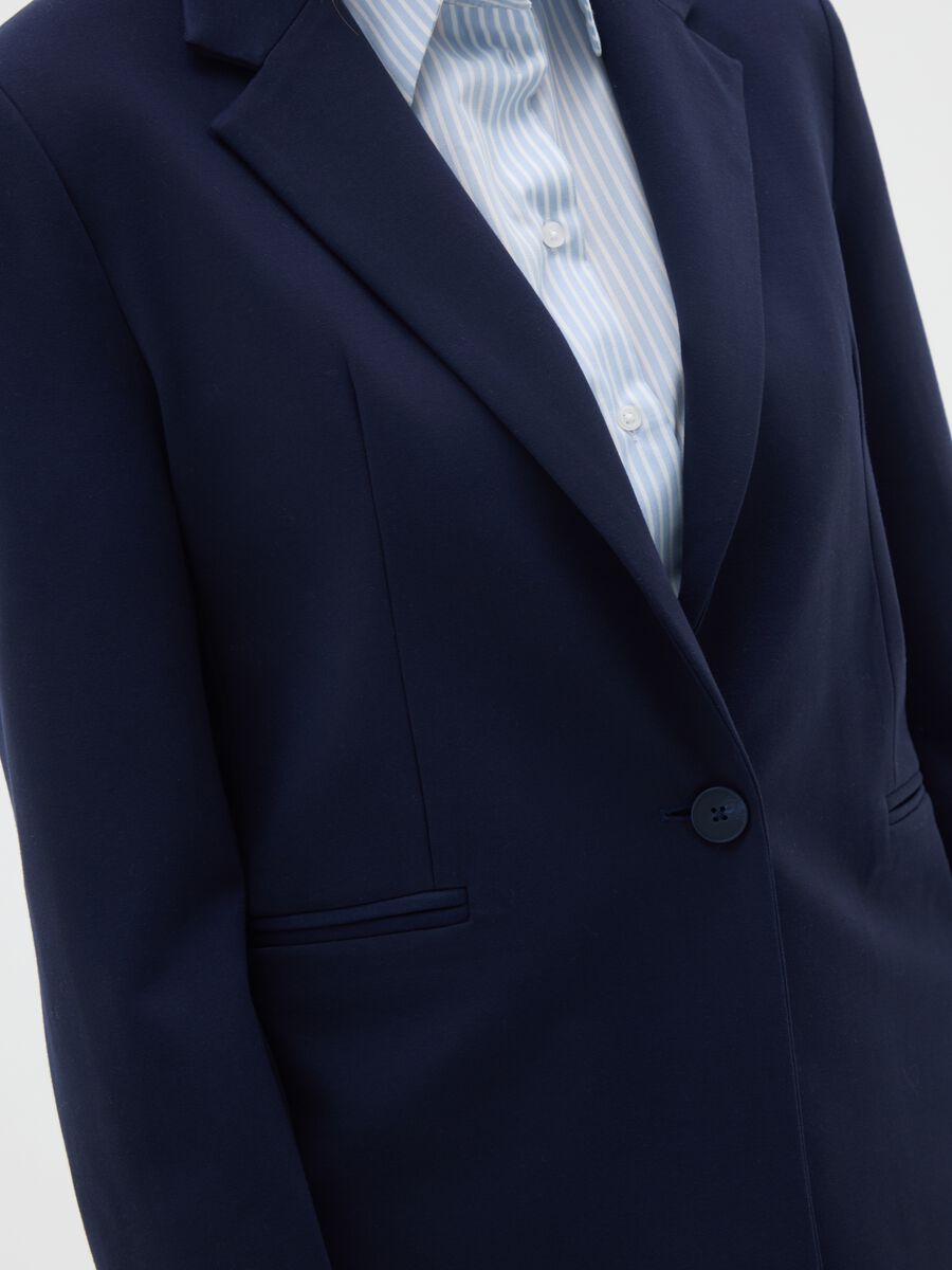 Blazer in tessuto elasticizzato blu regular fit_3