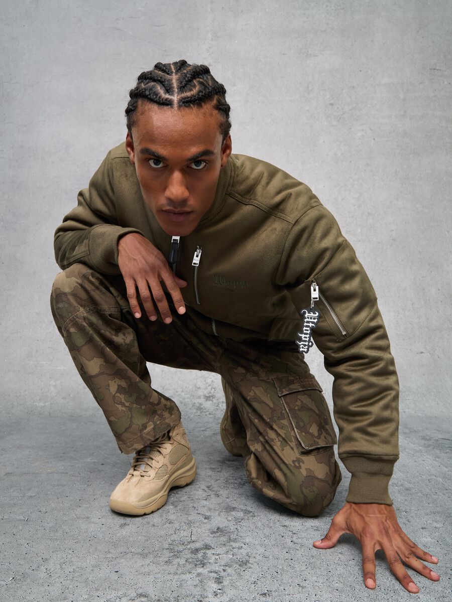 Suede Bomber Jacket Military Green_3