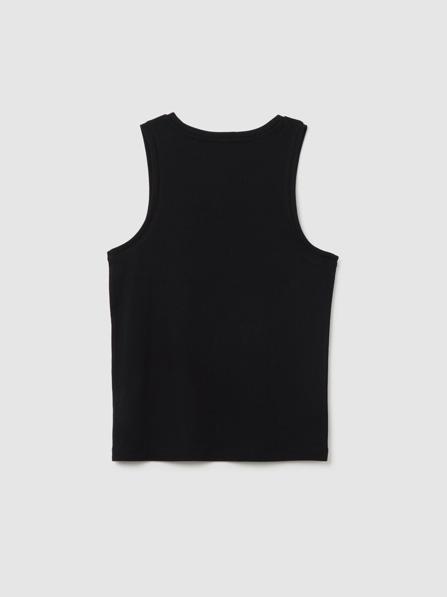 Boys' black cotton vest regular fit_1