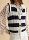 Multicolour striped pure cotton waistcoat regular fit_2