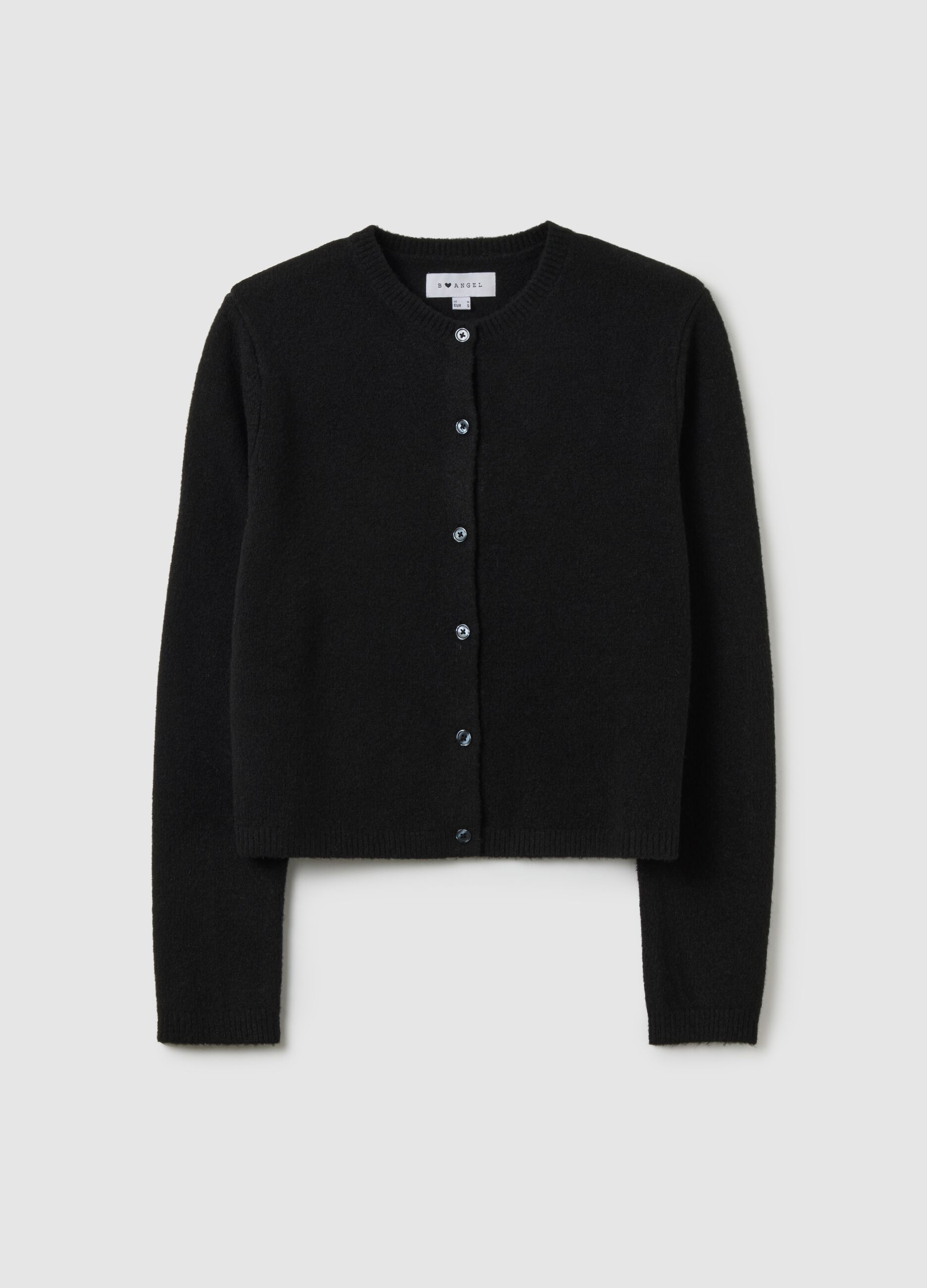 Black regular fit cardigan with buttons