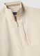 Felpa in misto cotone elasticizzato beige regular fit con mezza zip_5