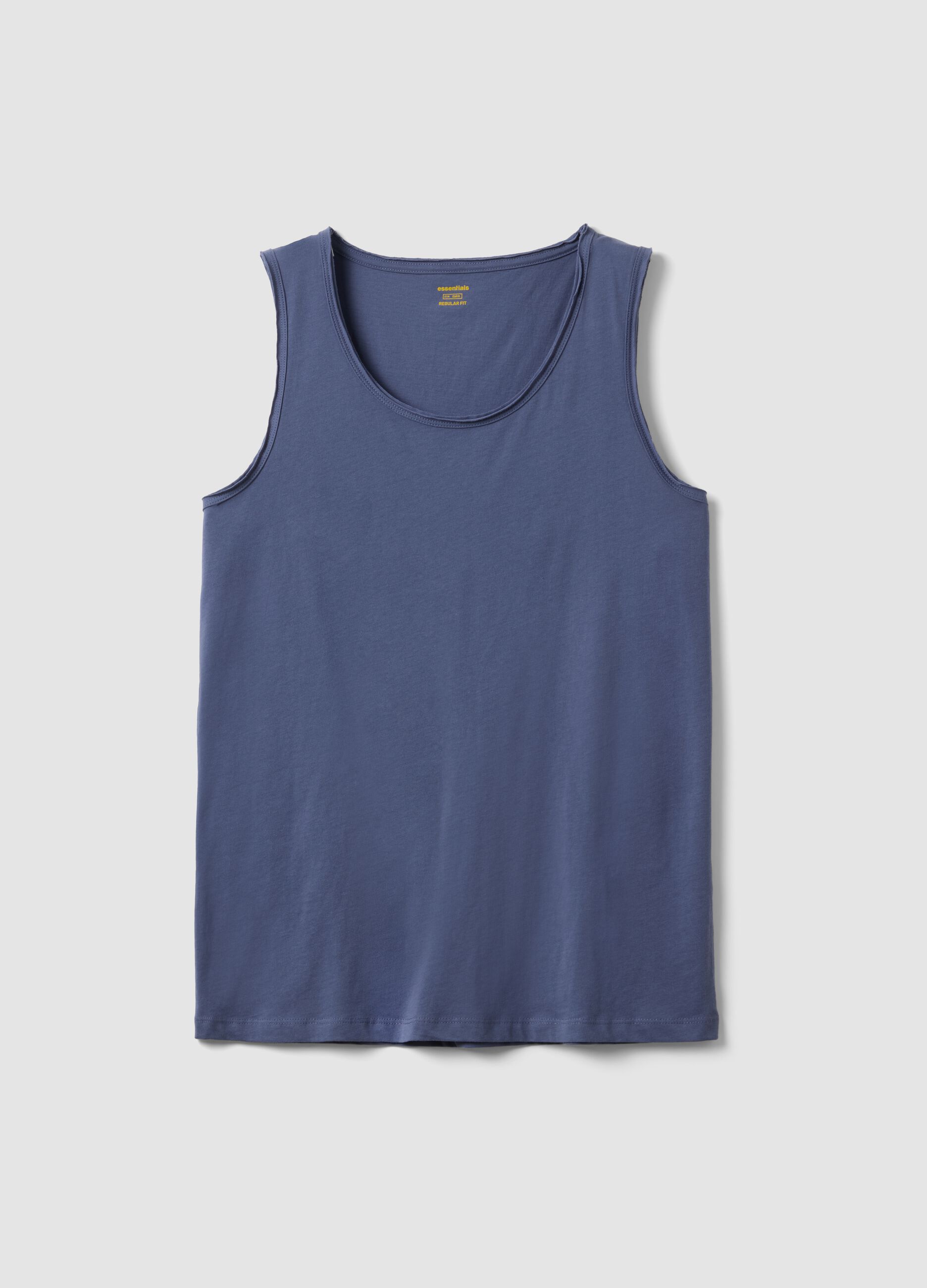 Blue pure cotton vest top