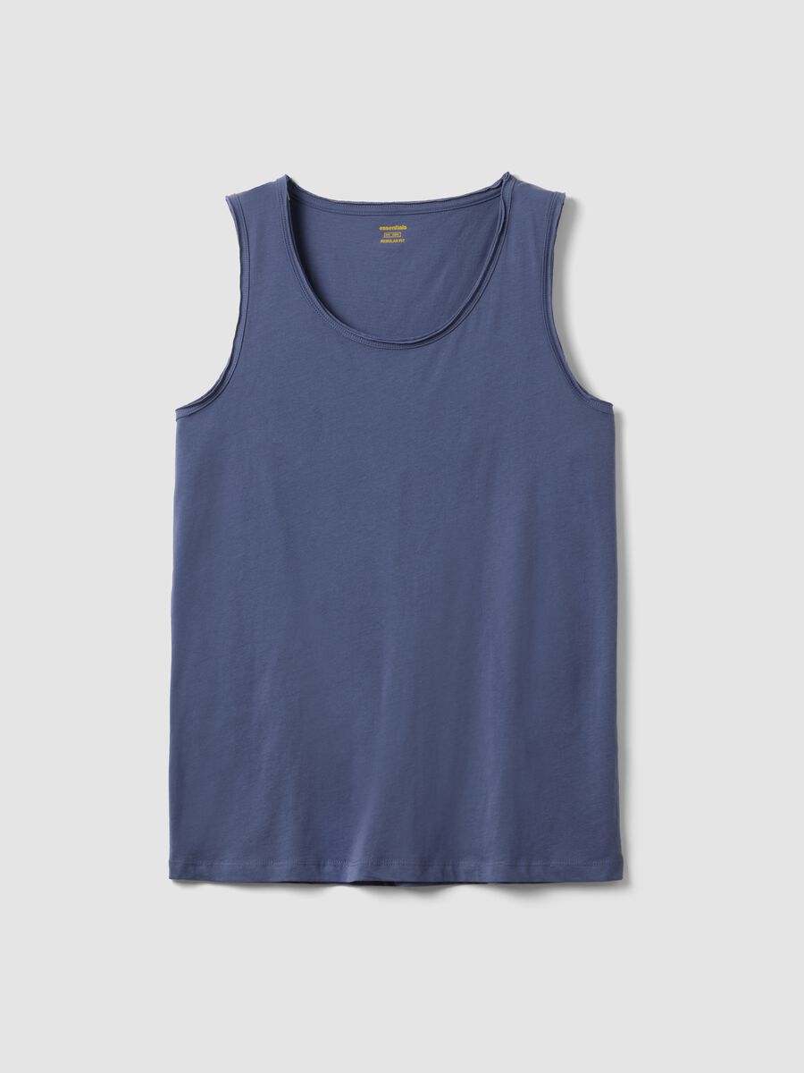 Blue pure cotton vest top_4