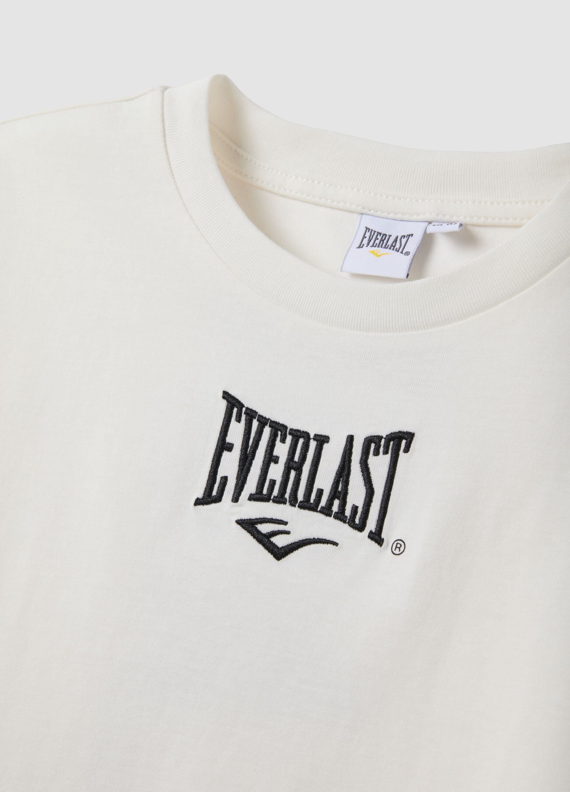 T-shirt bianca in puro cotone con stampa regular fit per ragazzo