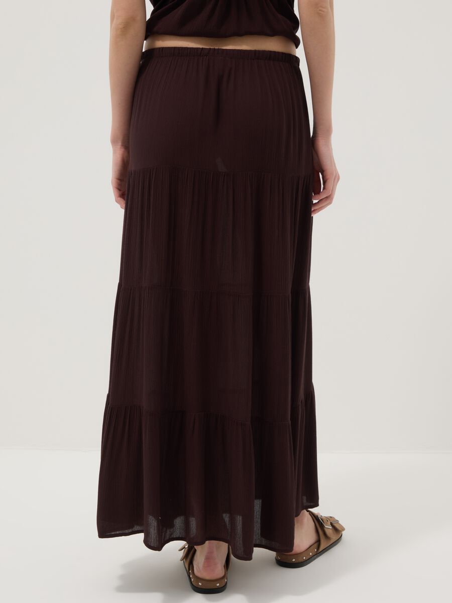 Brown maxi skirt in pure viscose_3