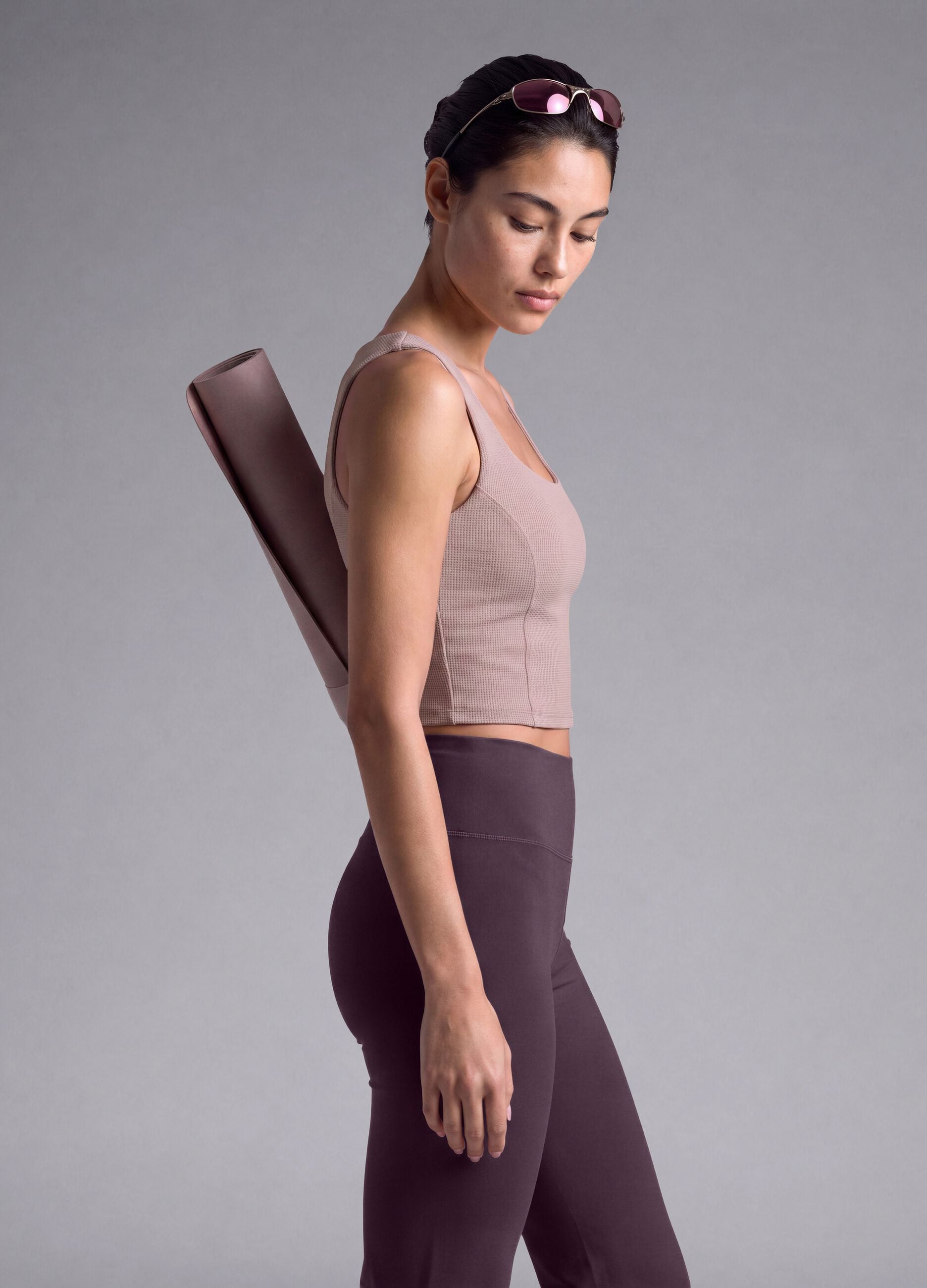 Top rosa crop in tessuto elasticizzato traspirante ALTAVIA STUDIO