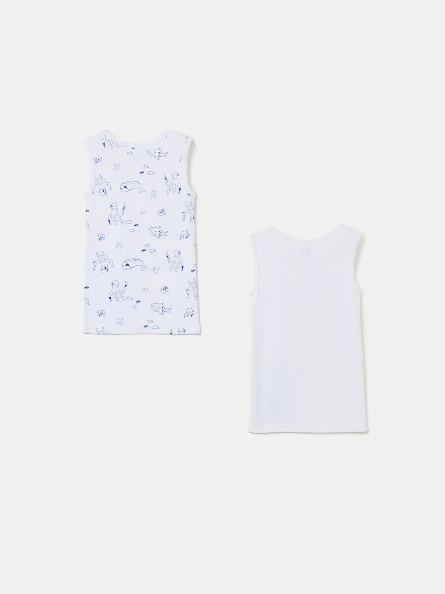 Two-pack organic cotton vests with print_1
